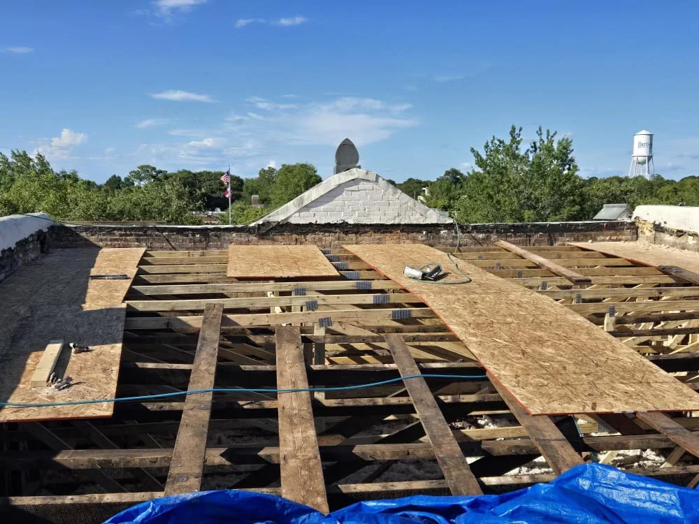 Roof work in progress on a real Denali project in Hartwell, GA