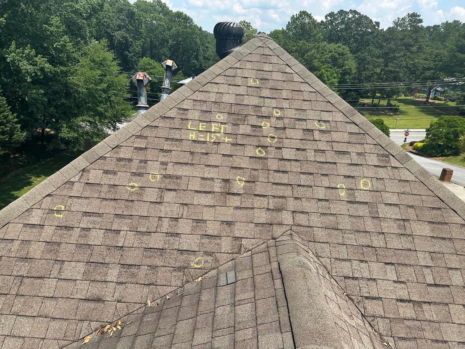Roof inspection view from a real Denali project in Lilburn, GA