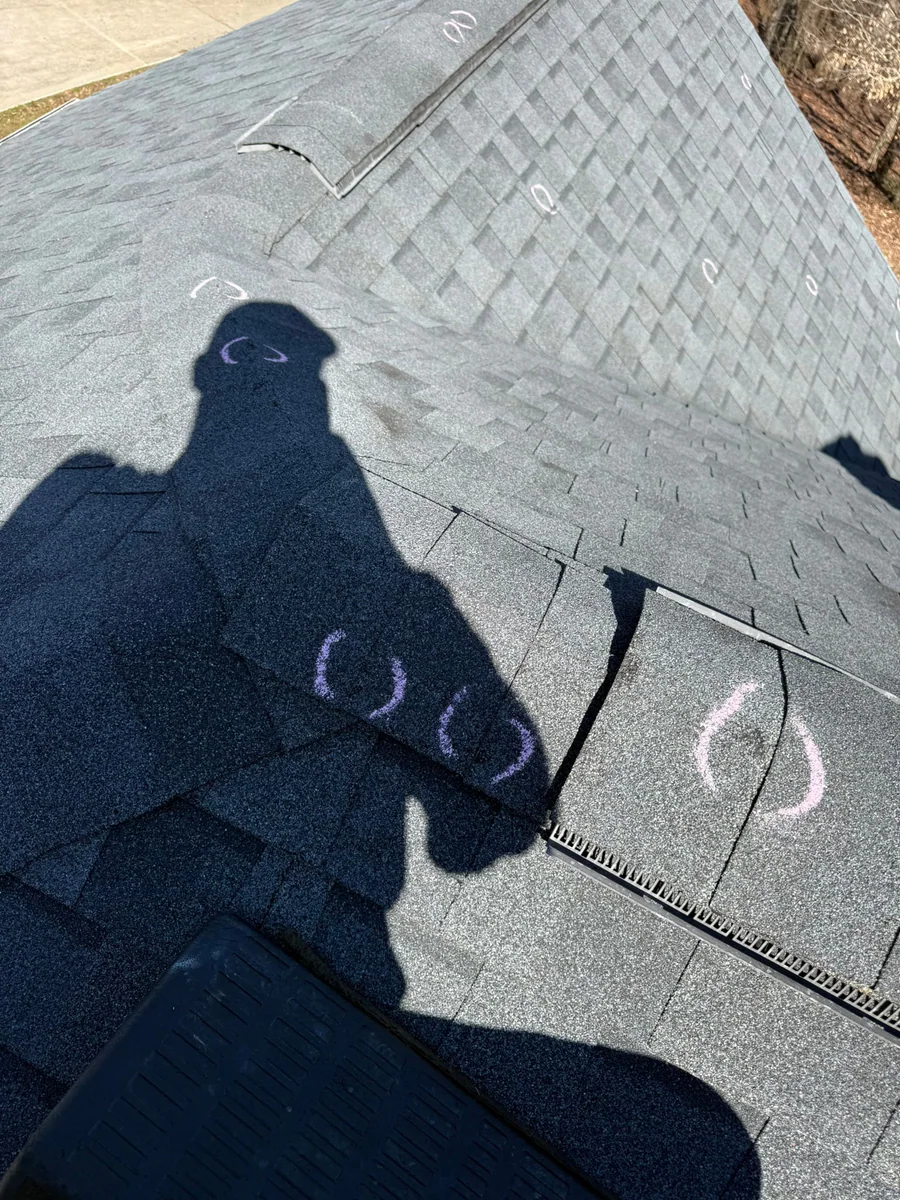Roof inspection view from a real Denali project in Talking Rock, GA
