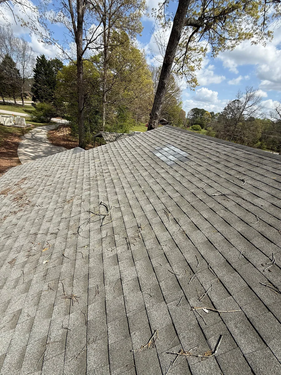 Roof inspection view from a real Denali project in Monroe, GA
