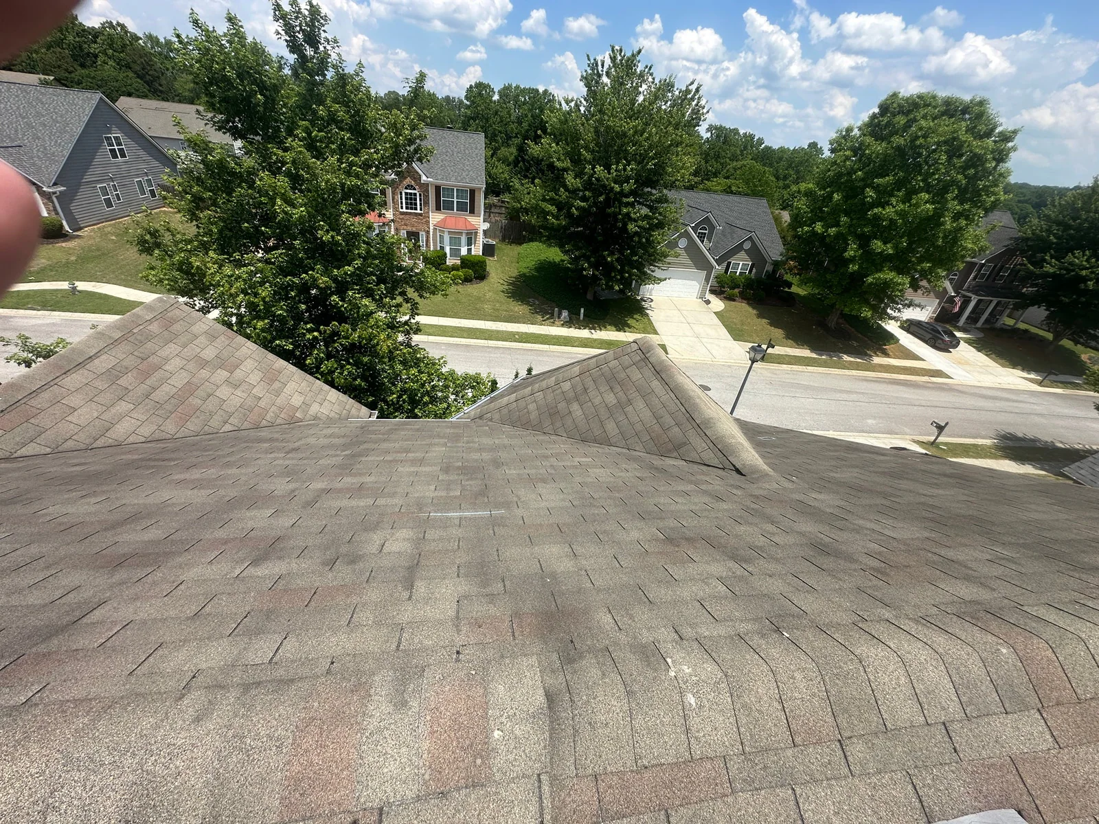 Roof inspection view from a real Denali project in Braselton, GA