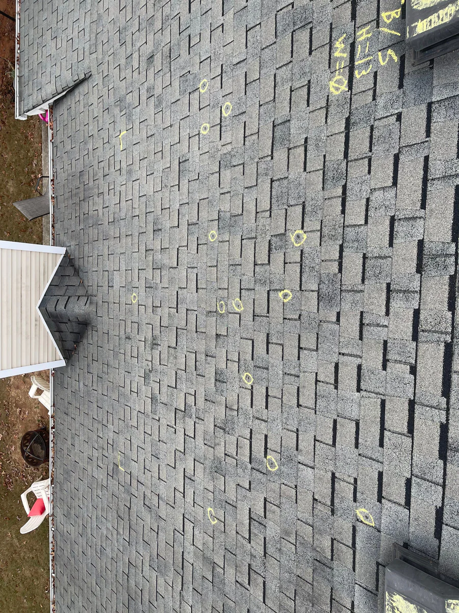 Roof damage documented on a real Denali project in Bethlehem, GA