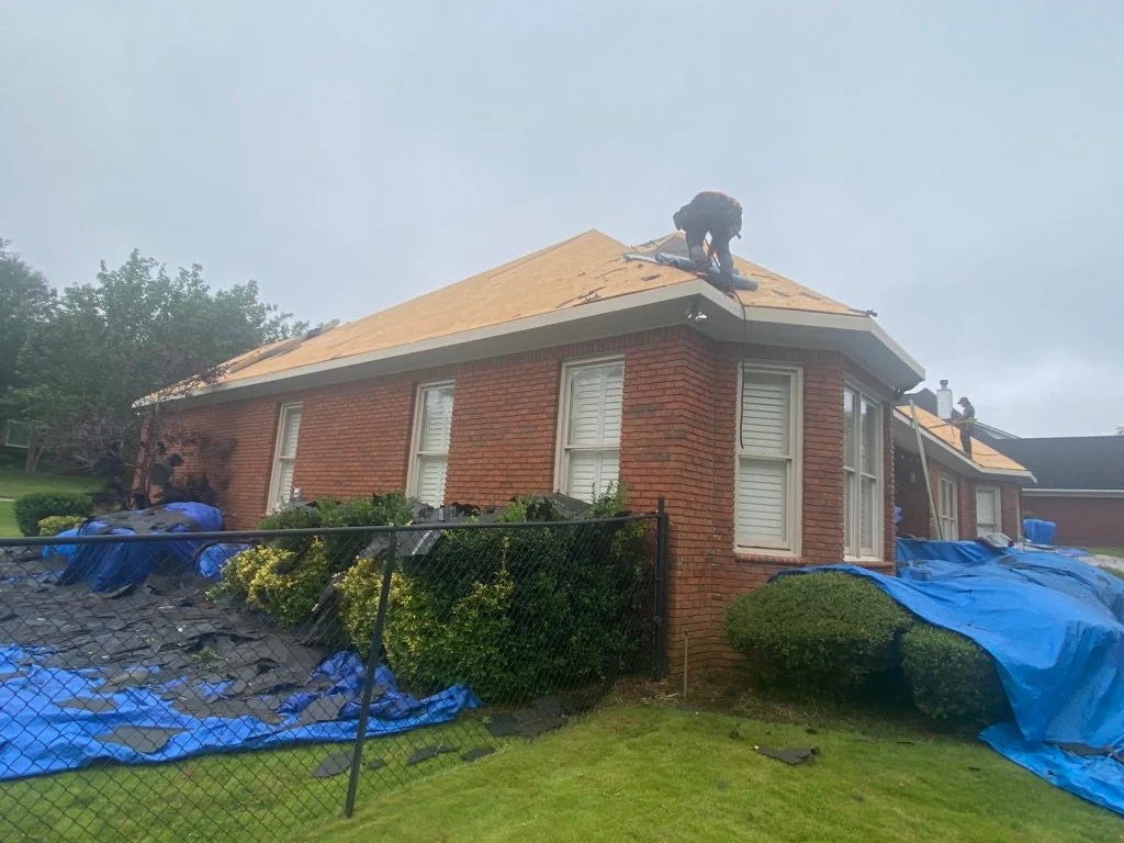 Roof work in progress on a real Denali project in Smiths Station, AL