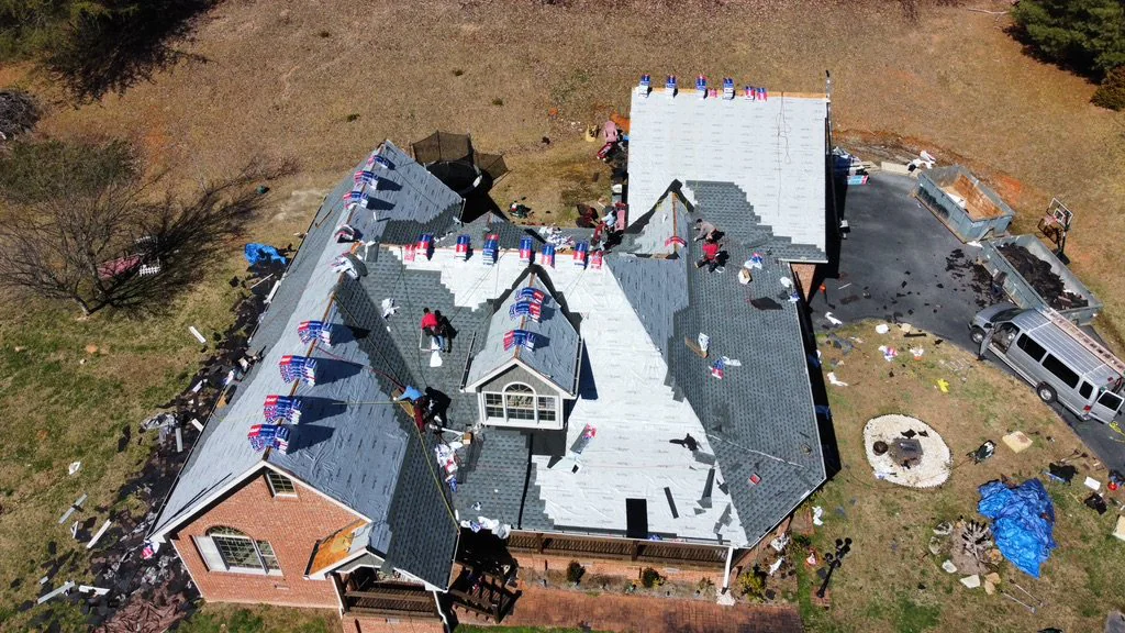 Roof work in progress on a real Denali project in Clayton, GA