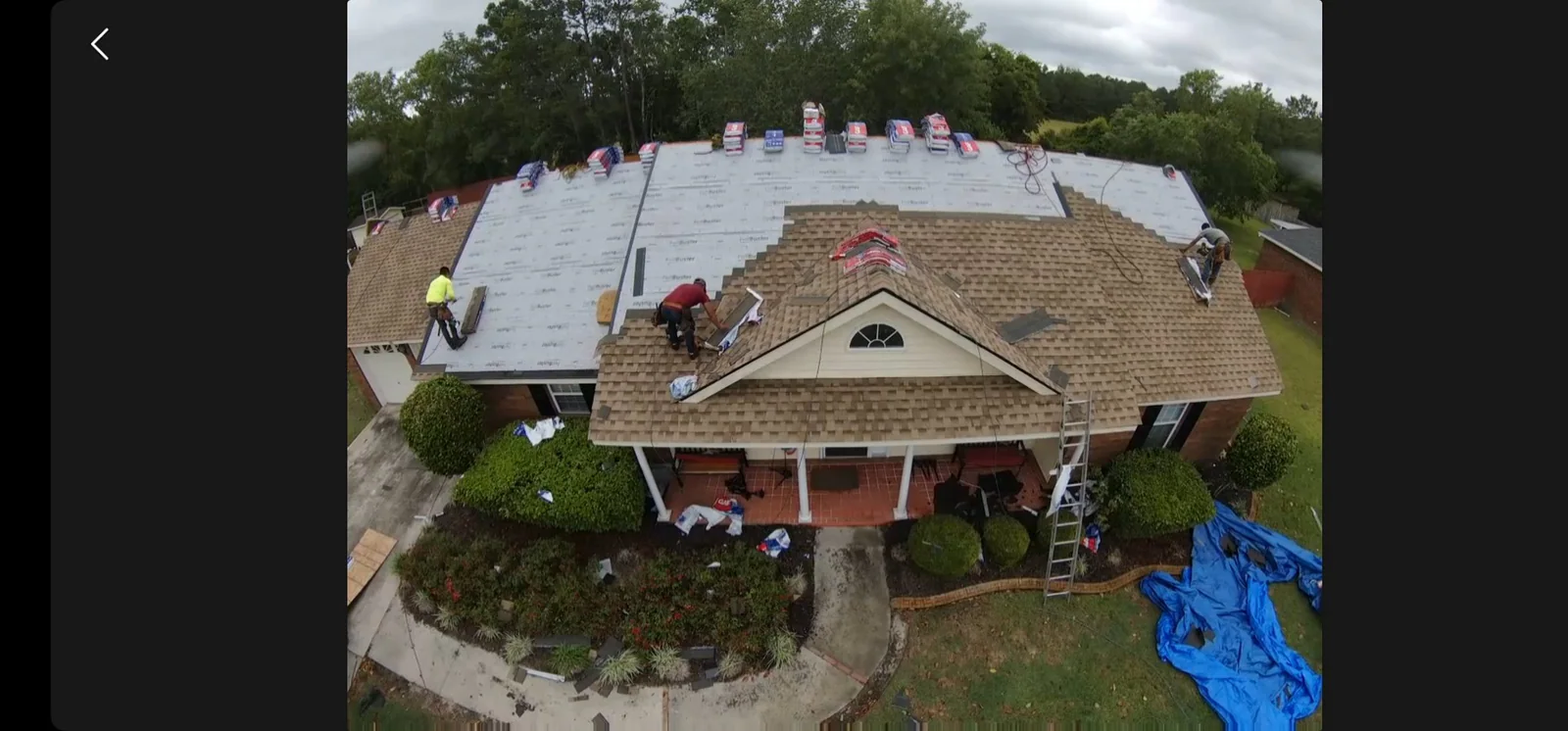 Roof work in progress on a real Denali project in Guyton, GA