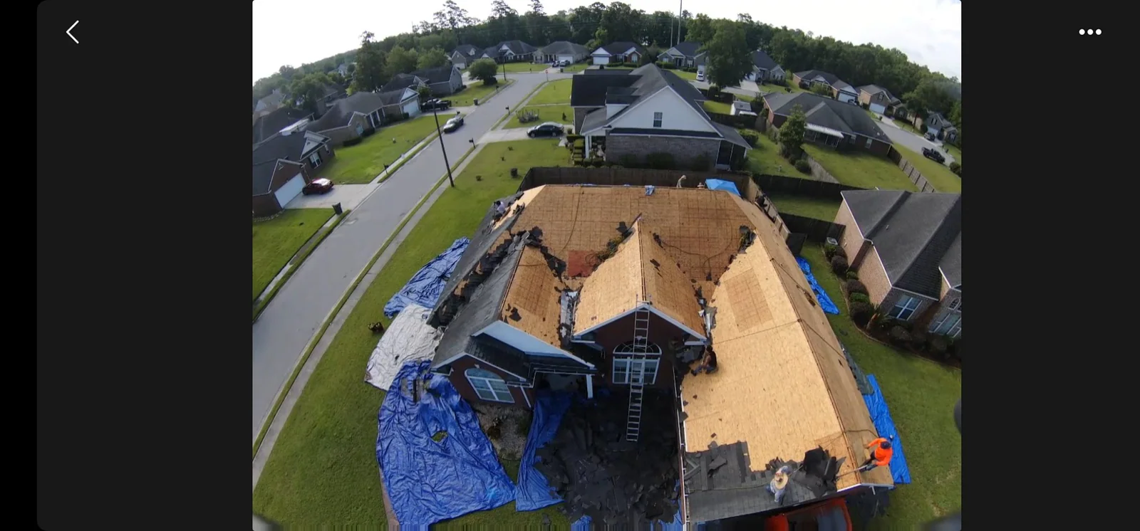 Roof work in progress on a real Denali project in Savannah, GA