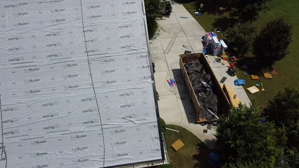 Roof work in progress on a real Denali project in Tyrone, GA