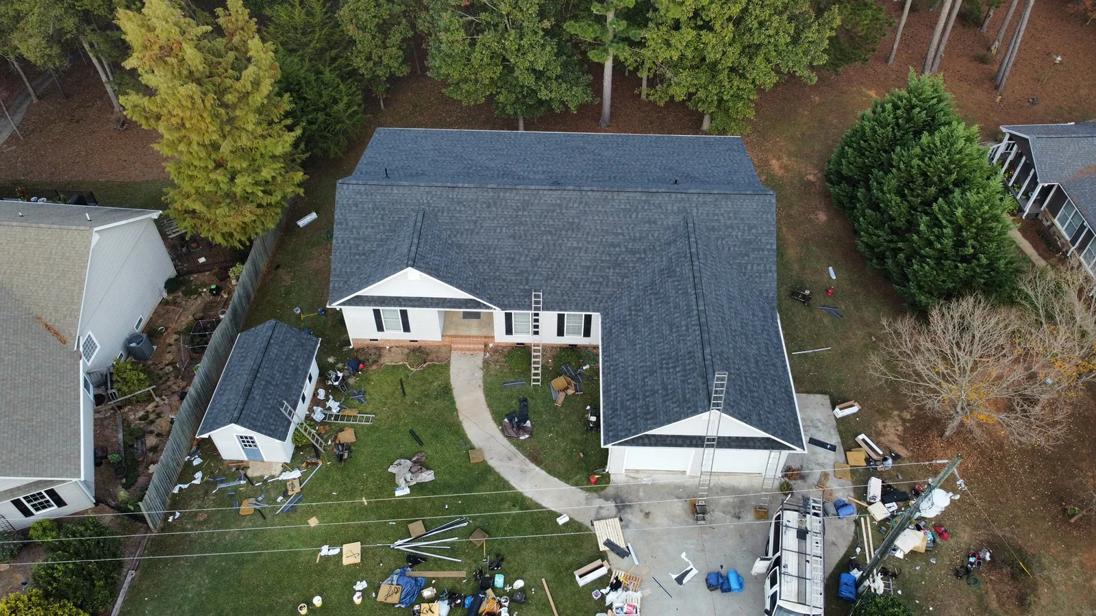 Roof work in progress on a real Denali project in Hartwell, GA