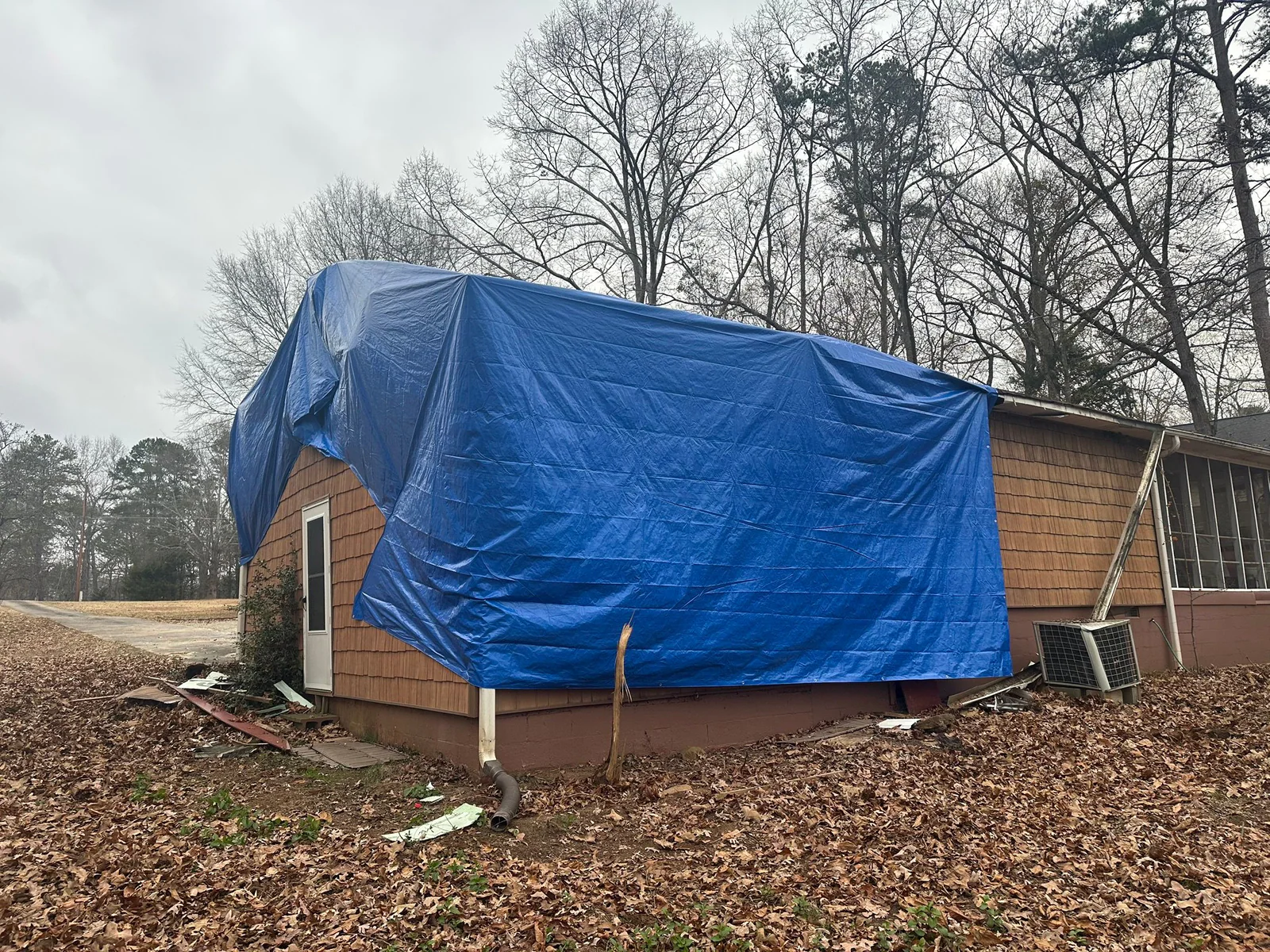 Roof damage documented on a real Denali project in Hartwell, GA