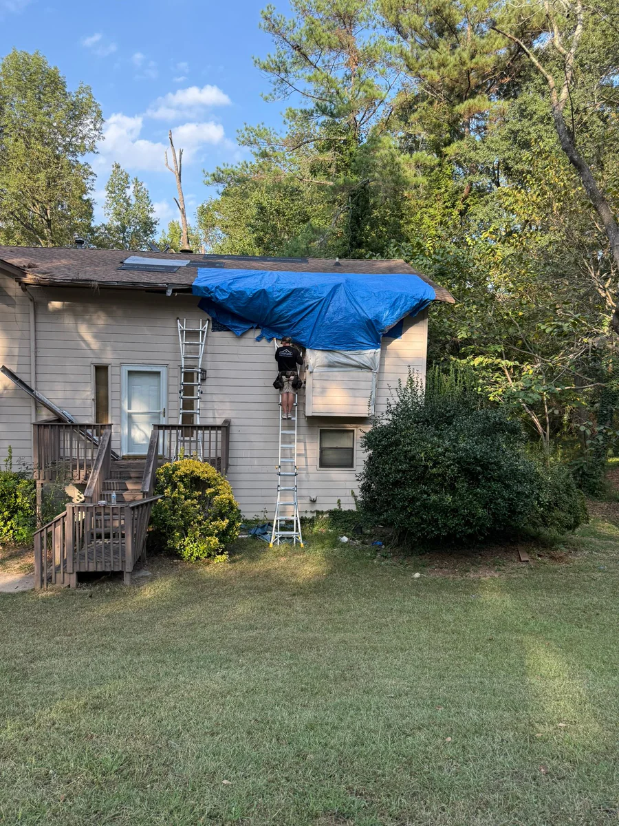 Roof damage documented on a real Denali project in Duluth, GA