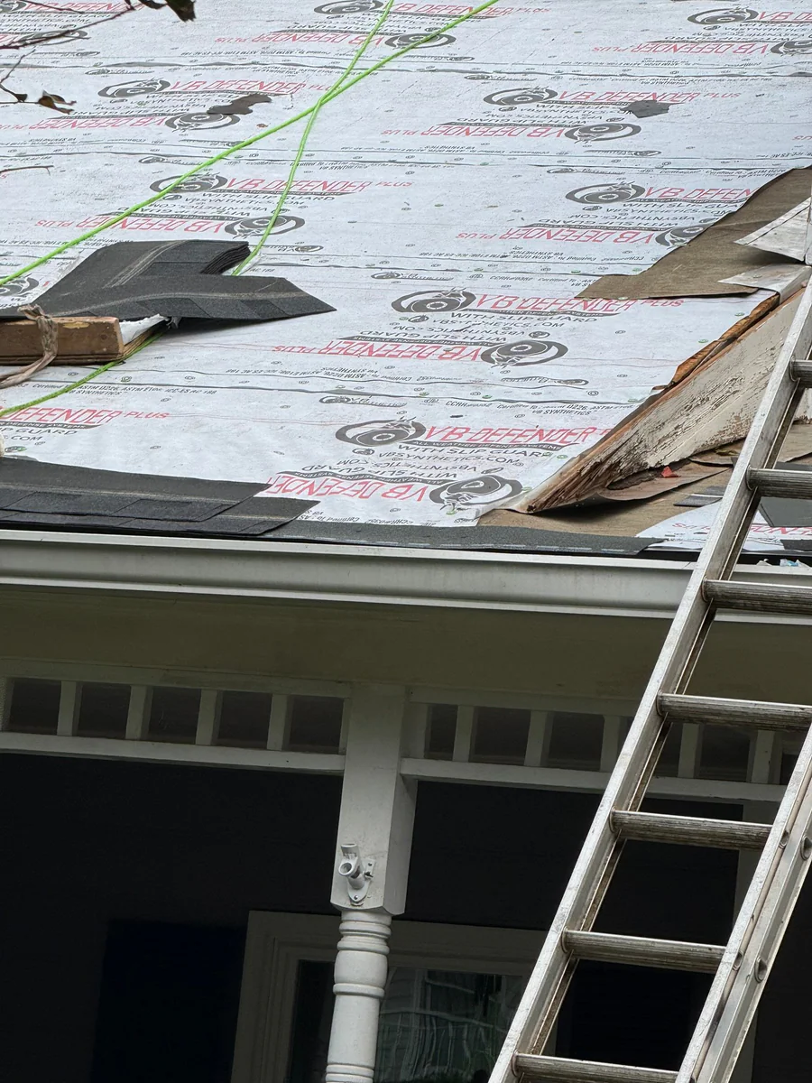 Roof work in progress on a real Denali project in Suwanee, GA
